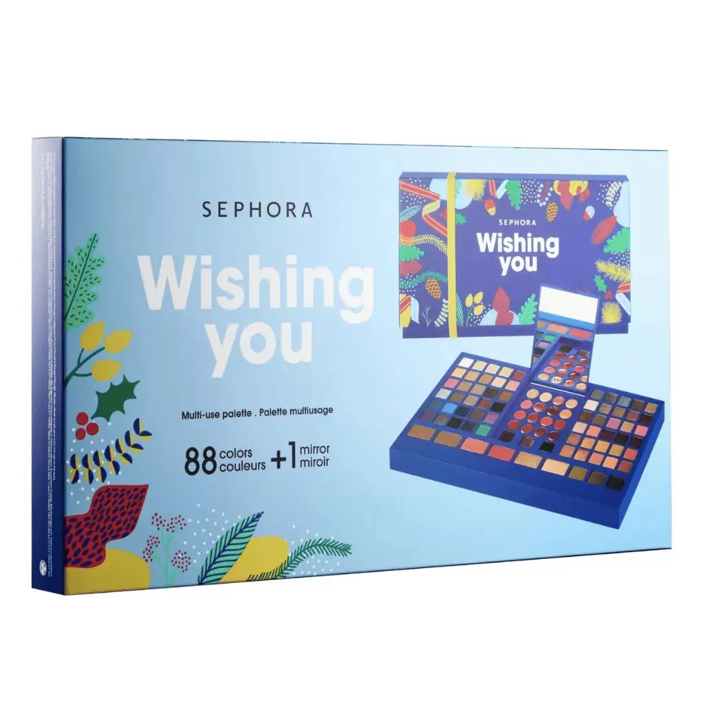 Sephora WISHING YOU Blockbuster Holiday Makeup Palette 88 COLORS - Lebanon - Makeup Germany Sephora Sephora Collection WISHING YOU Blockbuster Holiday 2022 Makeup Palette Sephora makeup palette for sale in Lebanon - multi-finish powders, high-pigment eyeshadows, and glossy lip textures