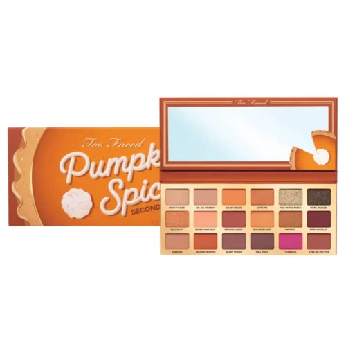 Alt Text: Too Faced Pumpkin Spice Second Slice Too Faced Eyeshadow Palette for sale in Lebanon - 18 warm matte shimmer and sparkle autumn shades
