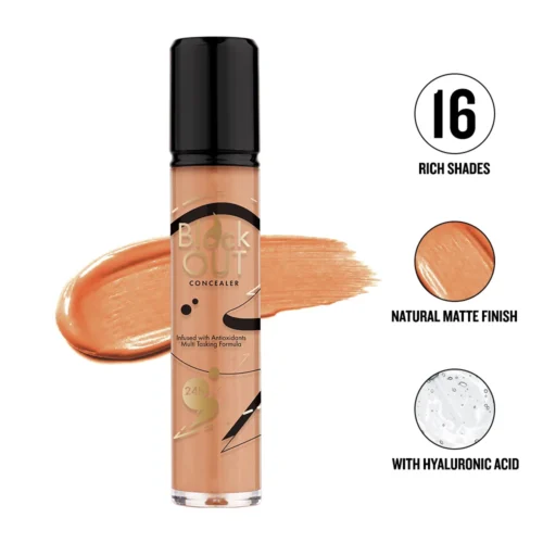 Character Block Out Concealer in shade Hideaway 010 waterproof liquid concealer with up to 24-hour wear, natural matte finish and precision applicator