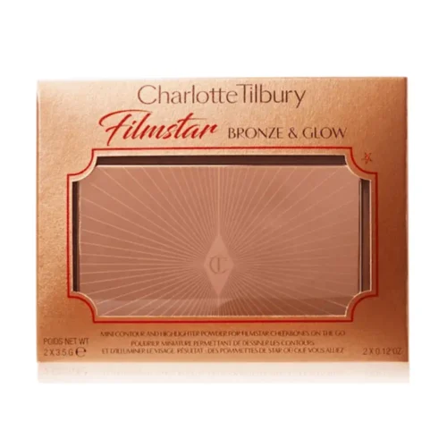 Charlotte Tilbury Mini Filmstar Bronze & Glow Light to Medium Charlotte Tilbury Filmstar Bronze & Glow for sale in Lebanon - bronzer and golden highlighter contour duo