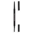 Revolution Precise Brow Pencil Dark Brown double-ended eyebrow pencil with ultra-fine retractable tip and spoolie brush