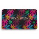 Revolution Beauty Flawless with Cannabis Sativa Eyeshadow Palette featuring a cannabis-inspired green color theme and coordinated eyeshadow shades for creative eye makeup